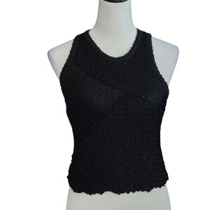 Atelier by Kirious Women's M Black Textured Lined Tank Top Bodycon